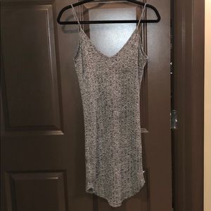 Grey Mini Dress with Low V Back